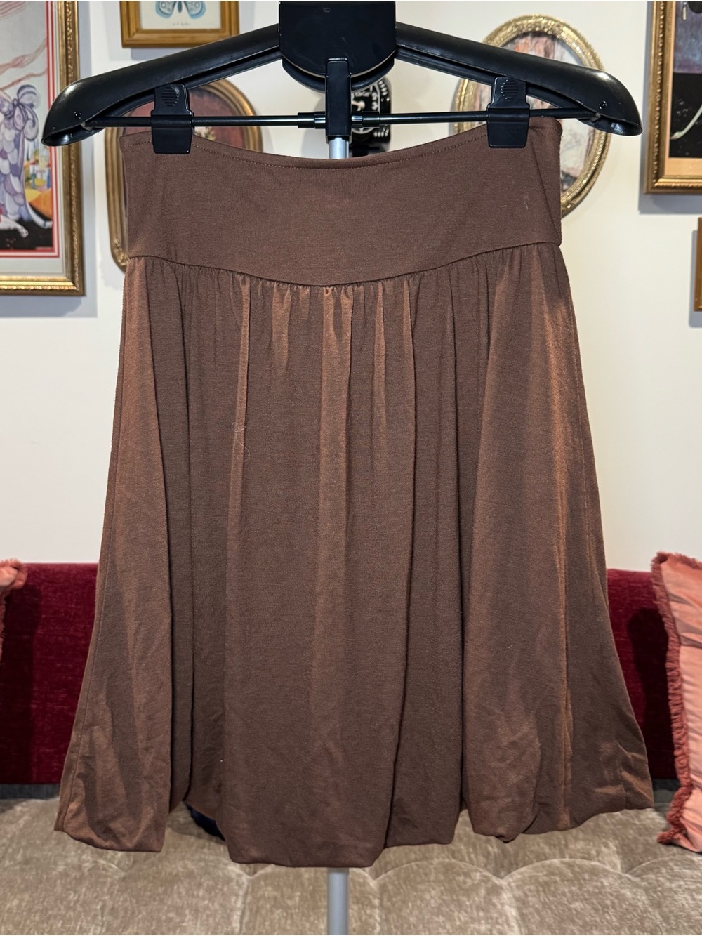 Derek Heart Brown Midi Skirt